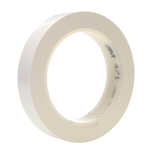 Vinyl Tape, 5.2 Mil, 1/4"x36 yds., White, PK144